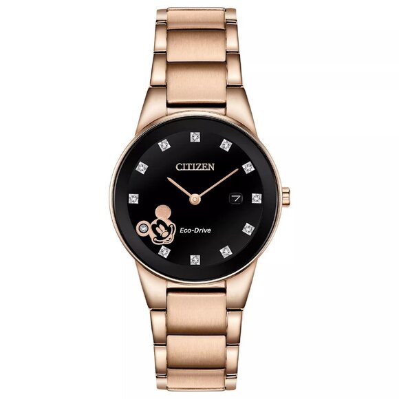 Citizen Eco-Drive Mickey Mouse Women's Diamond Accent Watch 30MM - Picture 1 of 6